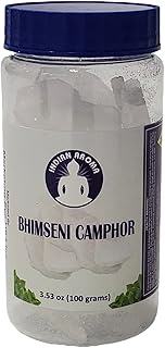 Pure Bhimseni Camphor 100g – Natural Ayurvedic Camphor for Puja, Havan, Incense, Aromatherapy & Meditation – Alcanfor for Spiritual & Home Ambience