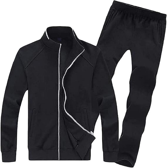 Men's 2PCS Jacket Sweat Suit Big and Tall Coat Tracksuit Set Amazon.co.uk
