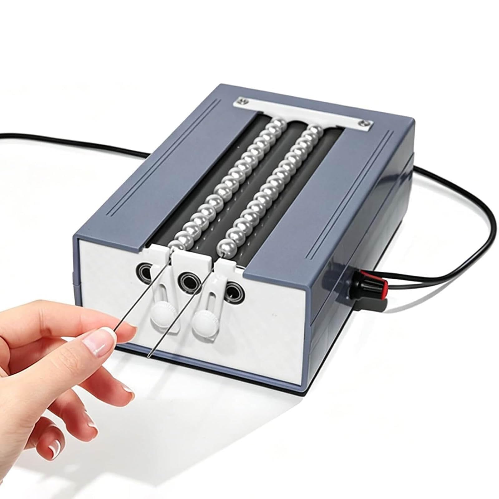 Yxzqloz Electric Bead Threading Machine, Double Track Adjustable Speed, Automatic Needle Alignment, Fits 3-18Mm Beads, For Large Beads & Diy Crafts