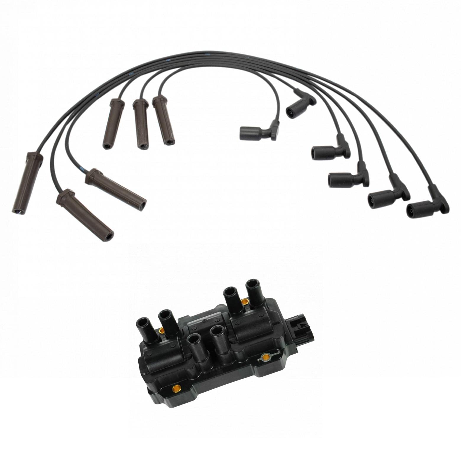 AM Autoparts Complete Ignition Kit: Spark Plugs, Wires & Coils For Buick Chevy Pontiac (1999-2009)