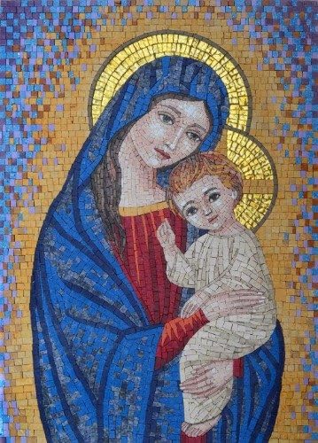 ConversationPrints VIRGEN MARÍA Y BEBÉ JESÚS BRILLANTE CARTEL FOTO FOTO dama santo dios fe