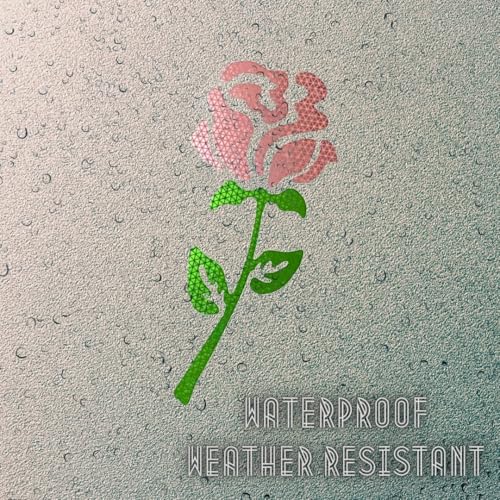 Image of High-Intensity Grade Reflective Rose Car Decal, Customizable, Multiple Colors and Size Options, Special Edition Pink, 12inches