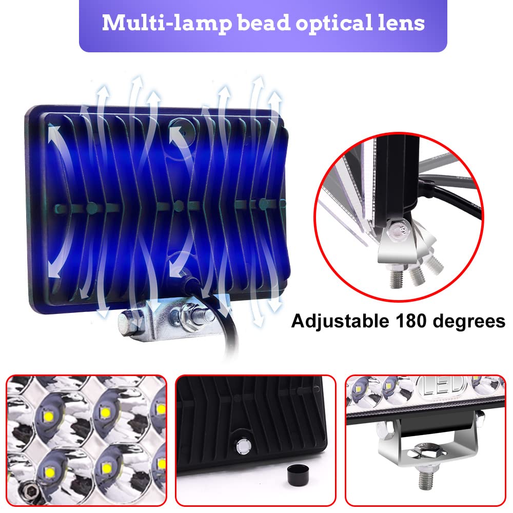 1 Par Faro Trabajo LED Focos de Coche 12V 6 Pulgadas 172W Focos LED Tractor 12V 24V Off-road Foco de Trabajo LED Faros Adicionales Luz de Niebla de Conducción IP67 per Off-Road SUV UTV ATV Camión
