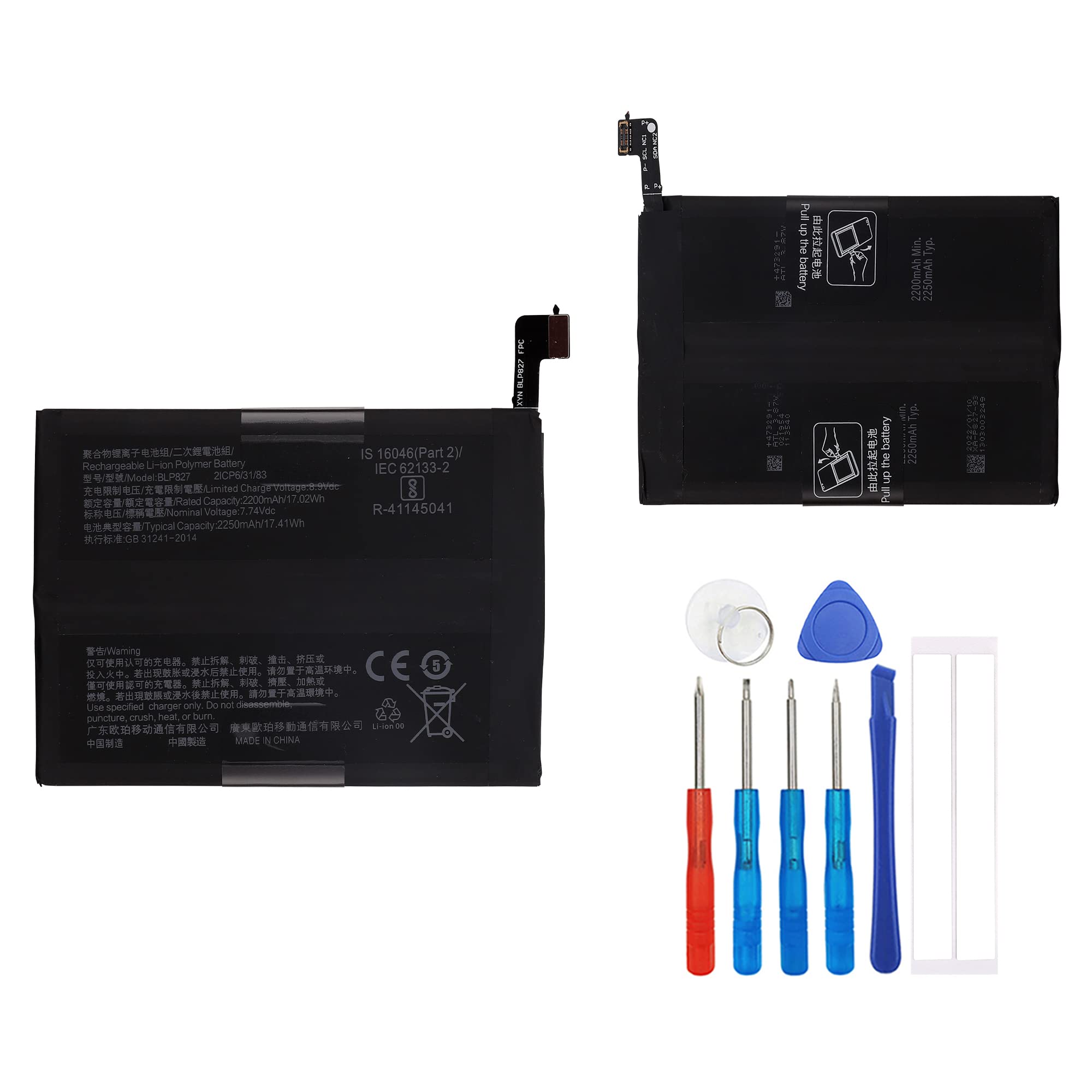 E-yiiviil Replacement Battery BLP827 Compatible with Oneplus 9 Pro 1+9 Pro LE2121 with Repair Tool Kit
