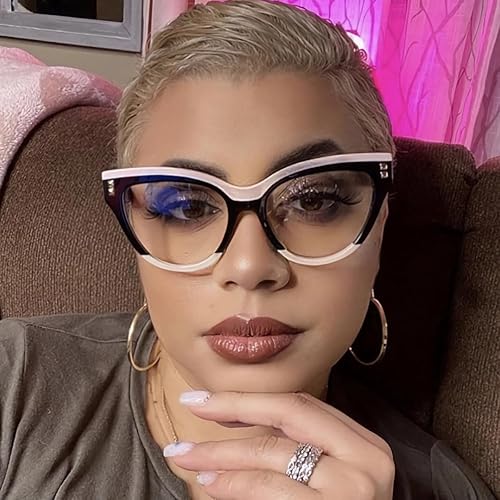 Miniatura 4 de Paquete de 3 lentes de bloqueo de luz azul ojo de gato sin receta para mujeres, gafas falsas para juegos de computadora