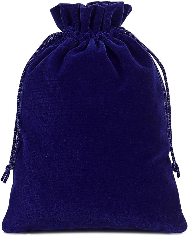 Lucky Monet 25/50/100PCS Velvet Drawstring Bags Jewelry Pouches for Christmas Birthday Party Wedding Favors Gift Candy Headphones Art and DIY Craft (50Pcs, Royal Blue, 5” x 7”)