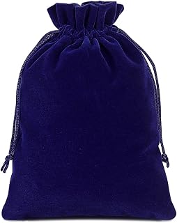 50pcs Velvet Drawstring Bags Gift Bags for Wedding Party Favor 4" x 6" | Small Velvet Cloth Jewelry Pouches, Candy Bags, for Christmas Birthday Party Wedding Favors Event Supplies, Royal Blue