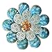 GIFTME 5 Boho Metal Flower Wall Art Decorations Hanging for Bathdroom Livingroom Bedroom or Garden Porch Patio Wall Sculptures(13.5" Light Blue)