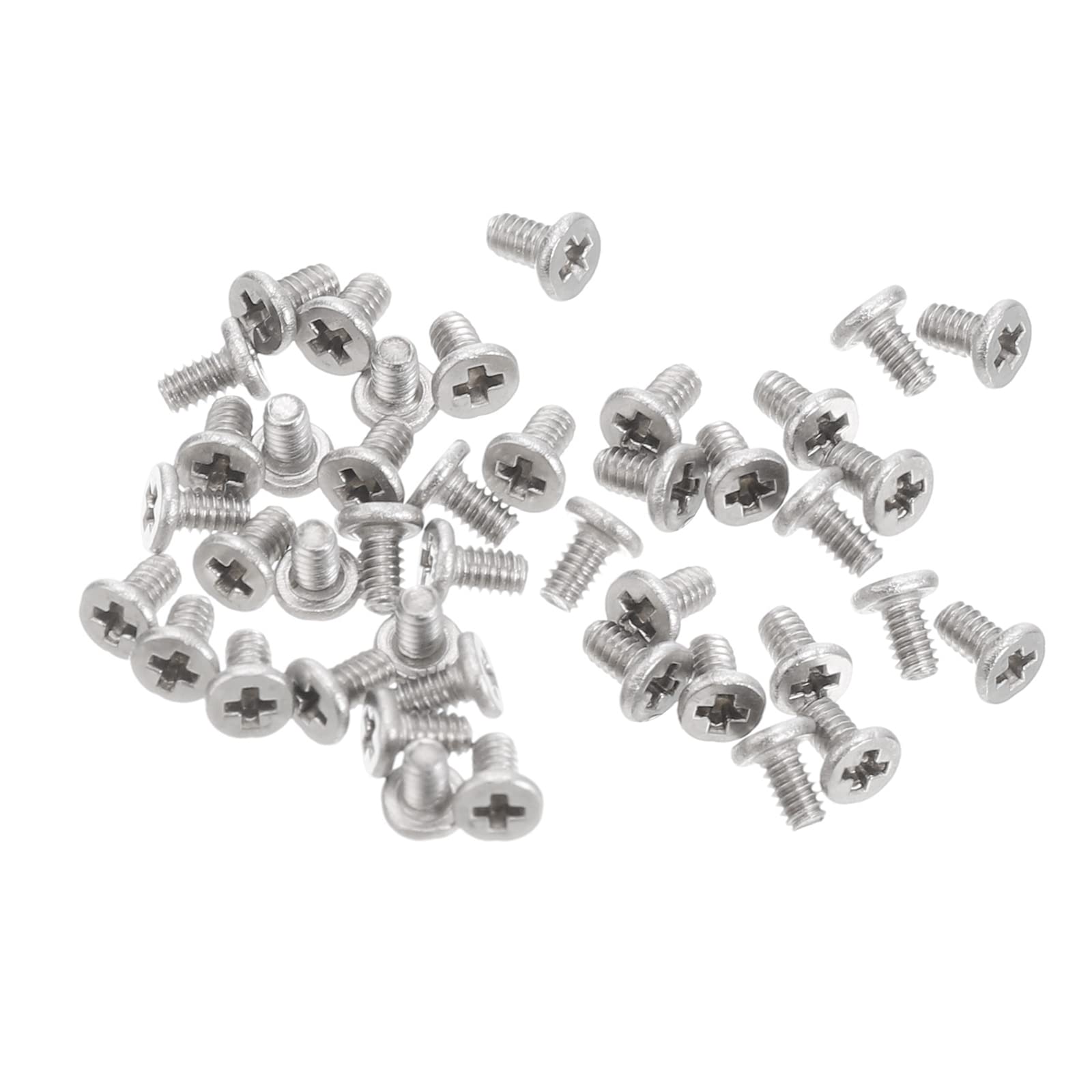uxcell M1.2-0.25 x 2mm 100Pcs Flat Round Head Screws 304 Stainless Steel Phillips Drive Machine Screws Hardware Fastener for Furniture Connection-image-11