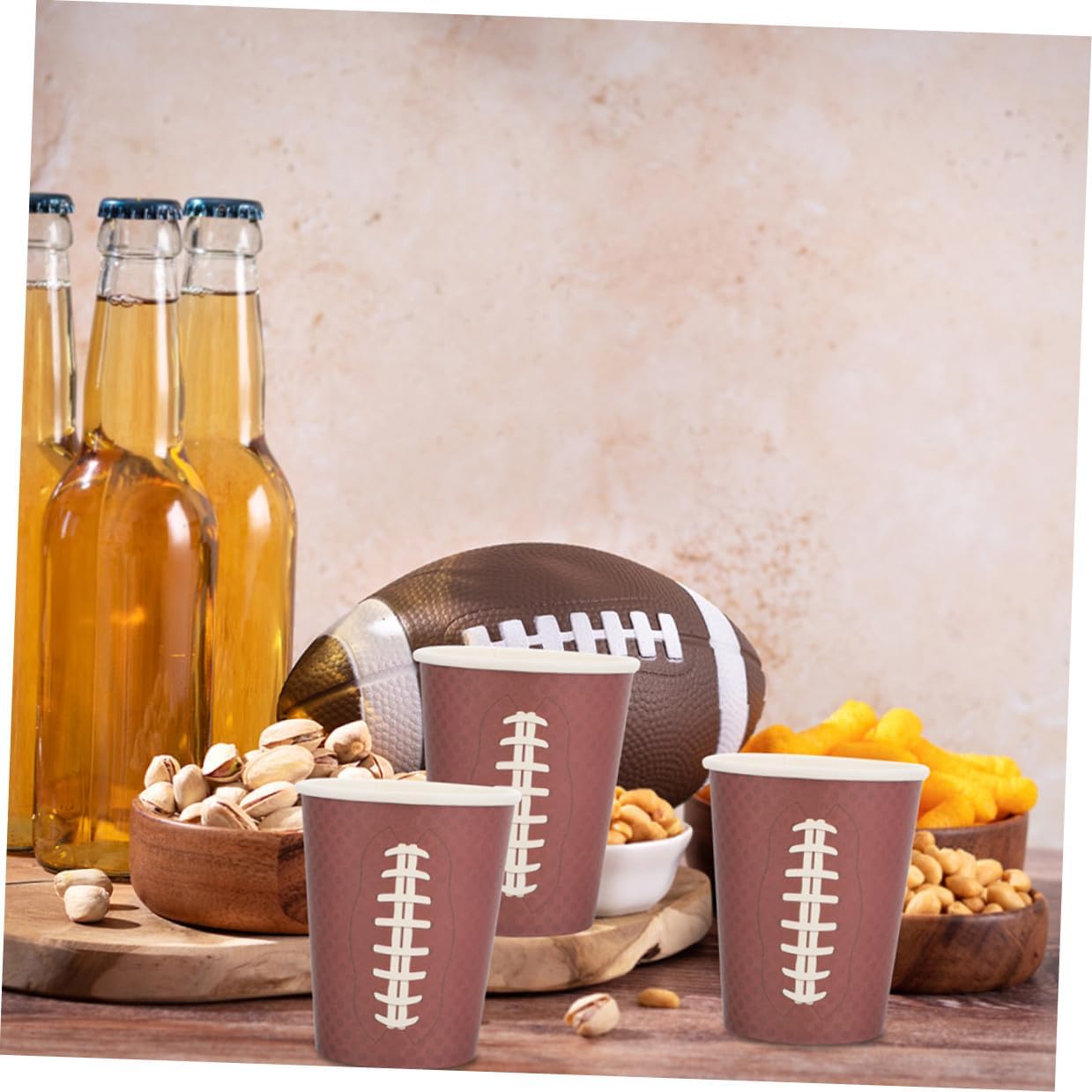 48pcs Rugby Themed Paper Cups Thickened Disposable Coffee and Juice Drinking Cups for Sports Events Birthday Parties Tailgating