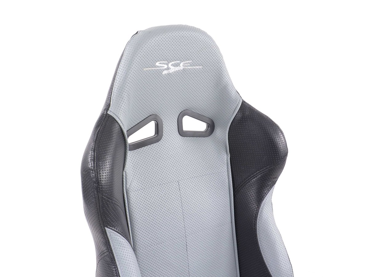 Set di sedili sportivi FK SCE-Sportive 2 in similpelle grigio/nero SCERSE111-112