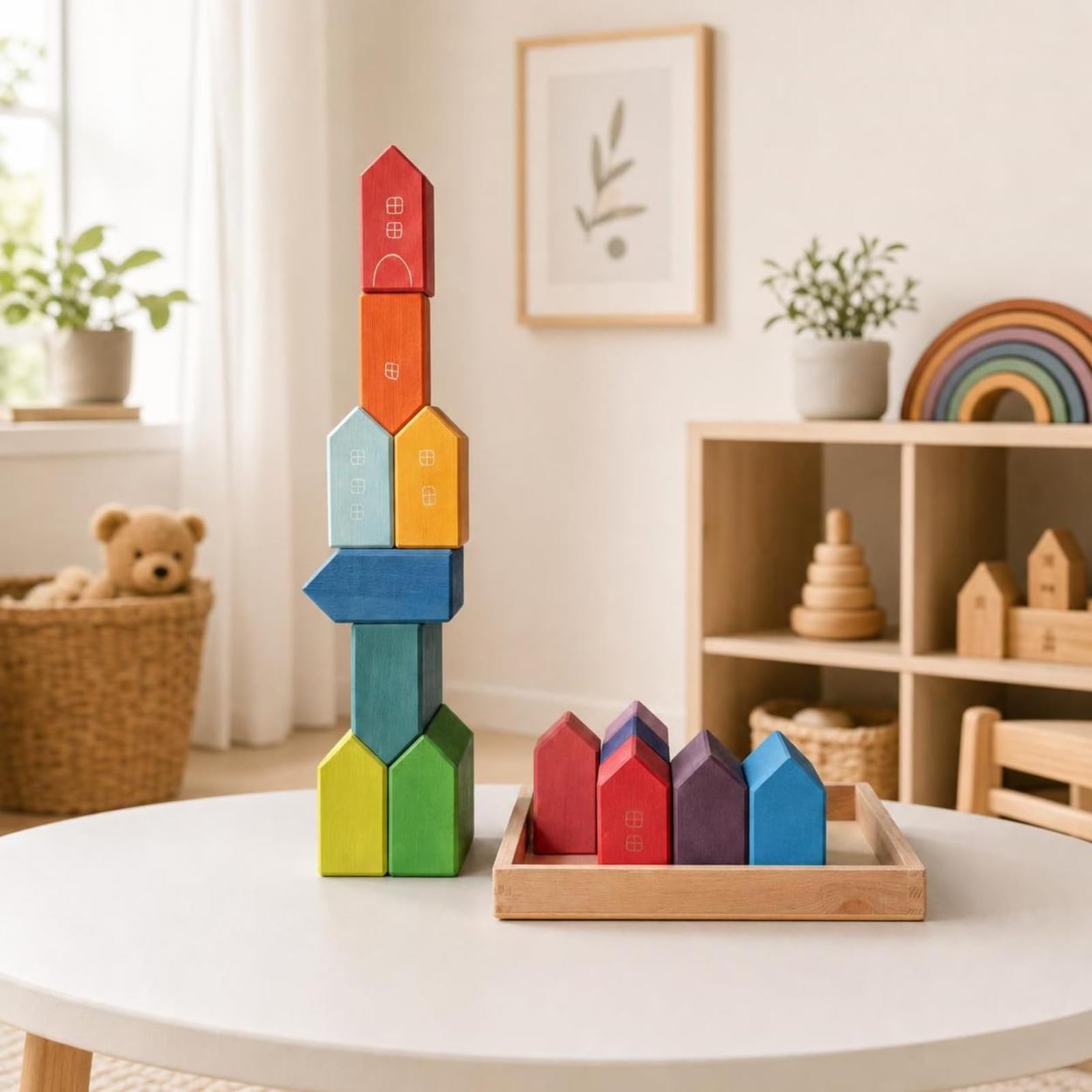 Juego Construcción con Banja Clásico Bloques Construcción Casas Seguro Pequeña Casa para, Guarría