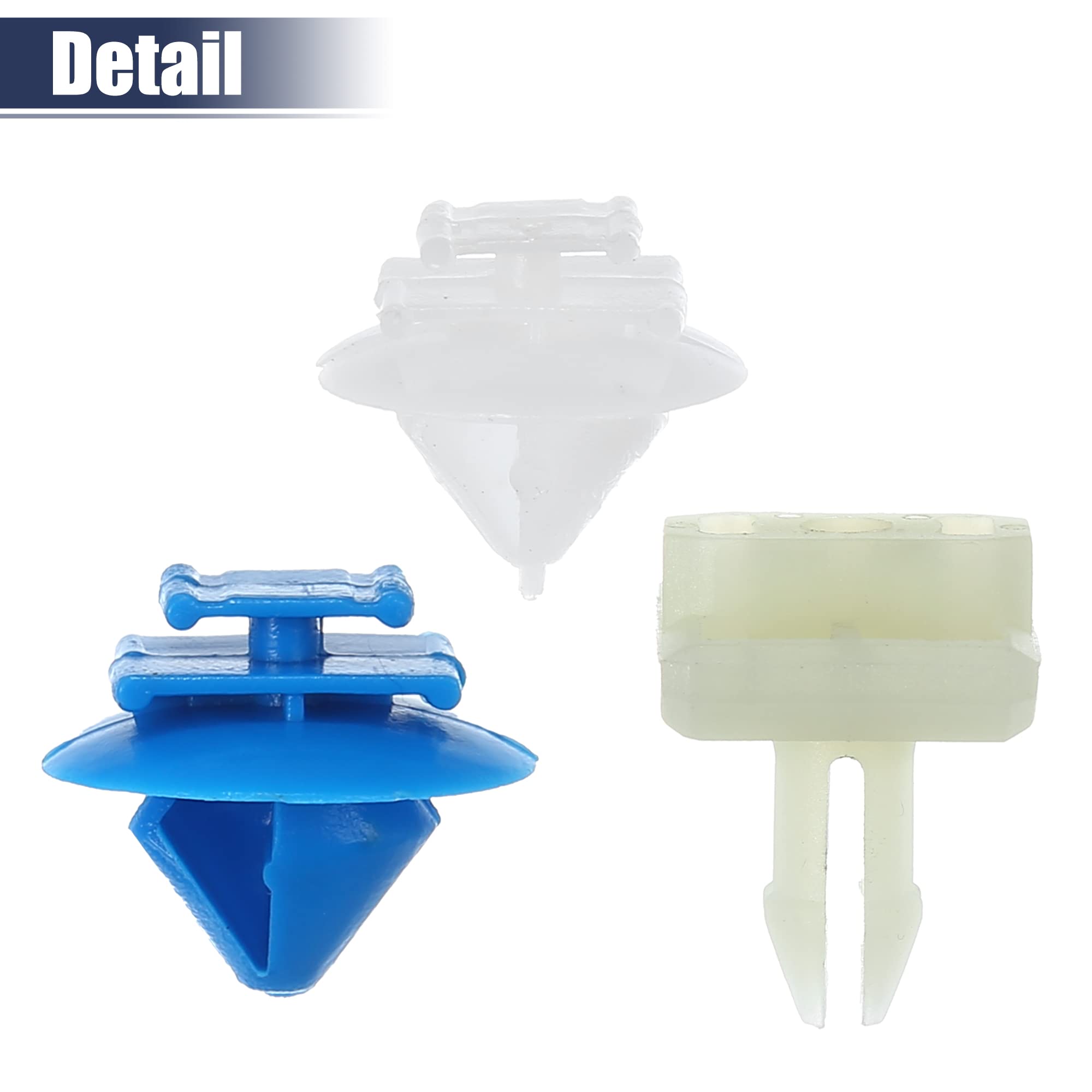 X AUTOHAUX Clip De Fijación De Faldón Lateral para Citroen DS3-10uds | Material: ABS, Color: Blanco, Azul, Tamaños: 5.6x3.8x1.7cm, 2.6x2.1x2.8cm, 1.8x2cm, Función: Fácil Instalación