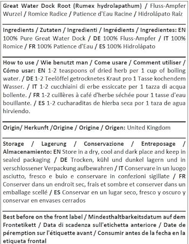 Fluss-Ampfer Wurzel/Rumex Hydrolapathum L/Great Water Dock Root # Herba Organica # Teich-Ampfer, Riesen-Ampfer (100g)