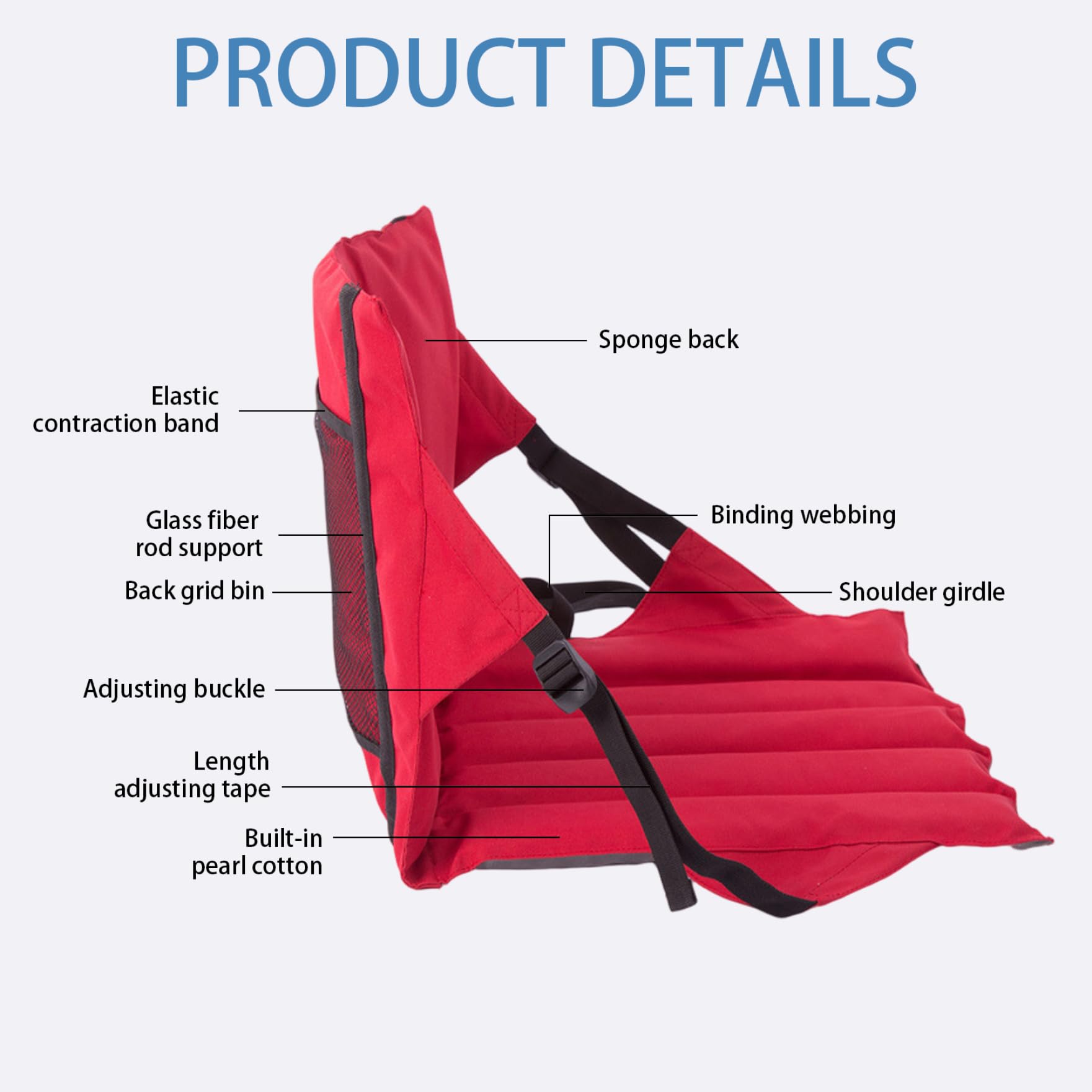 NIDONE Asiento de Kayak EVA, cómodos Asientos de Kayak Ajustables, Suaves y Gruesos con Soporte Trasero para Accesorios de Surf