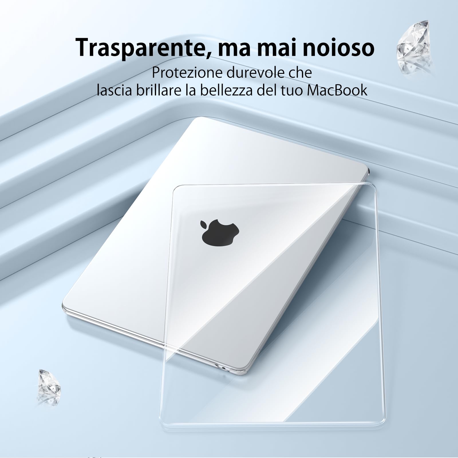 NPUOLS Custodia Protettiva per 2024-2021 MacBook Pro 16 Pollici Cover M4 M3 M2 M1 Pro Max A3403 A3186 A2991 A2780 A2485, 16,2" Cristallo Rigide Protection Custodia e Sottile TPU EU Tastiera Cover