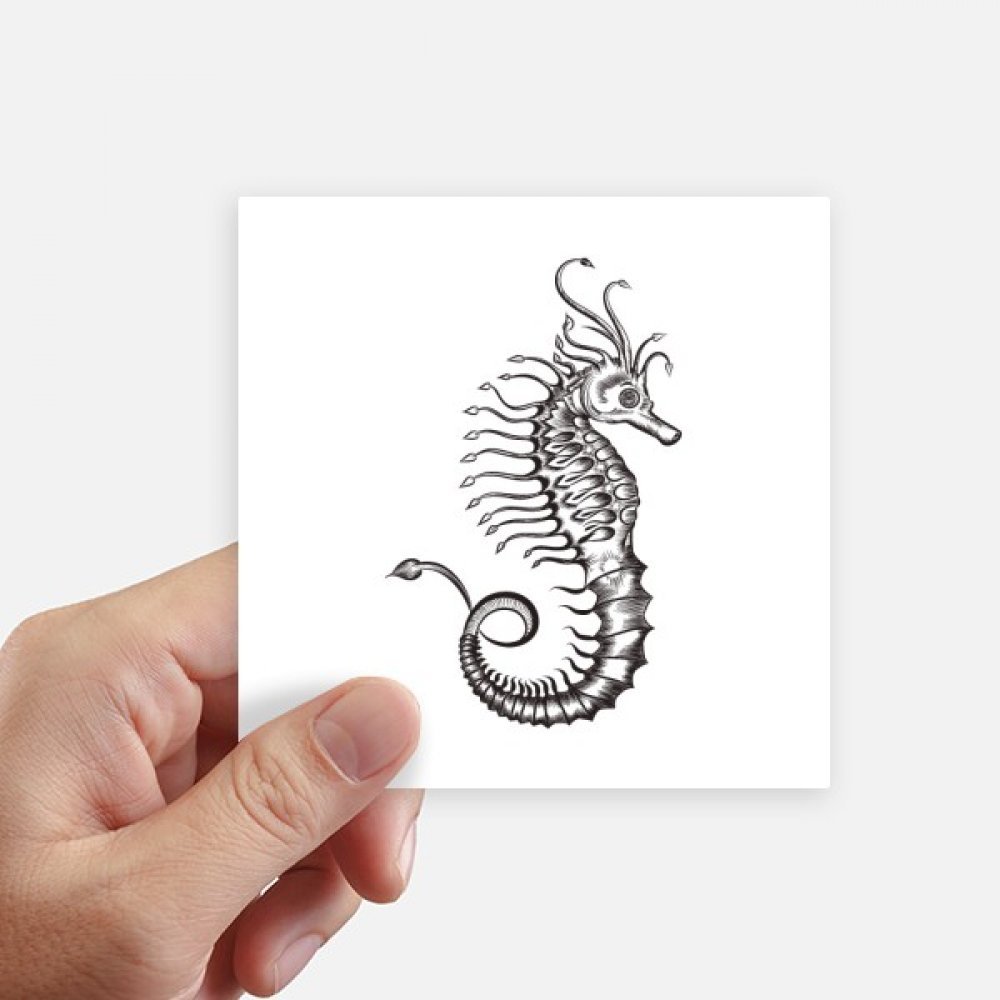 Autocollant carré hippocampe DIYthinker 10cm lot de 8 stickers imperméables pour déco marine
