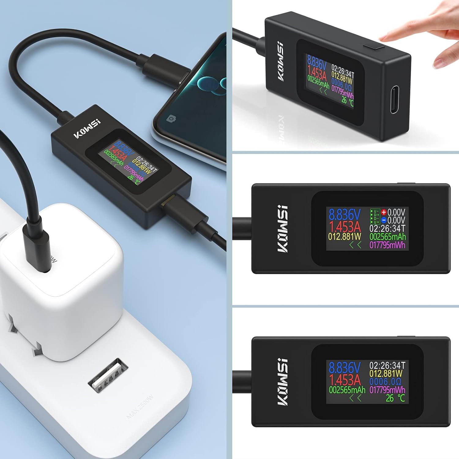 Tester USB, Multimetro Tester di Potenza Corrente