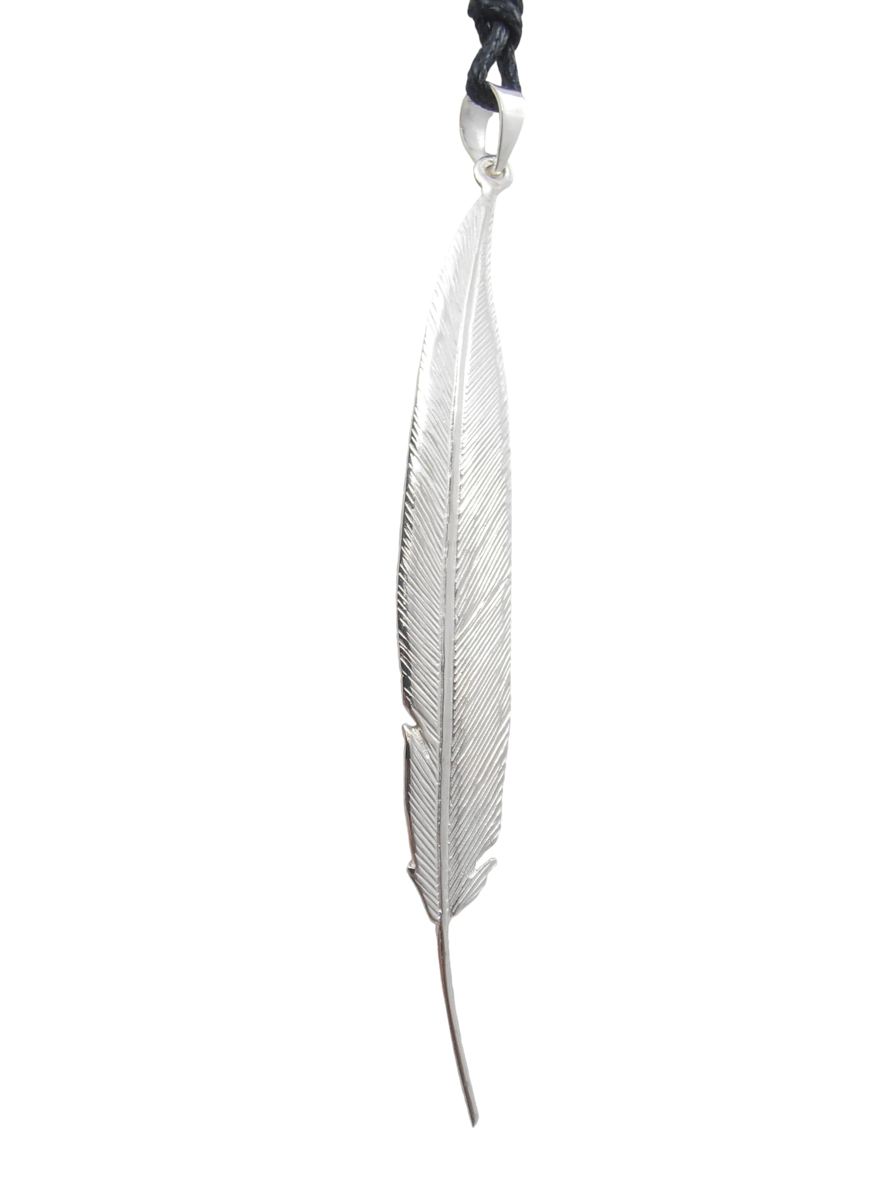Pendentif en Argent 925 Plume fini les colliers ternes avec ce ras-du-cou
