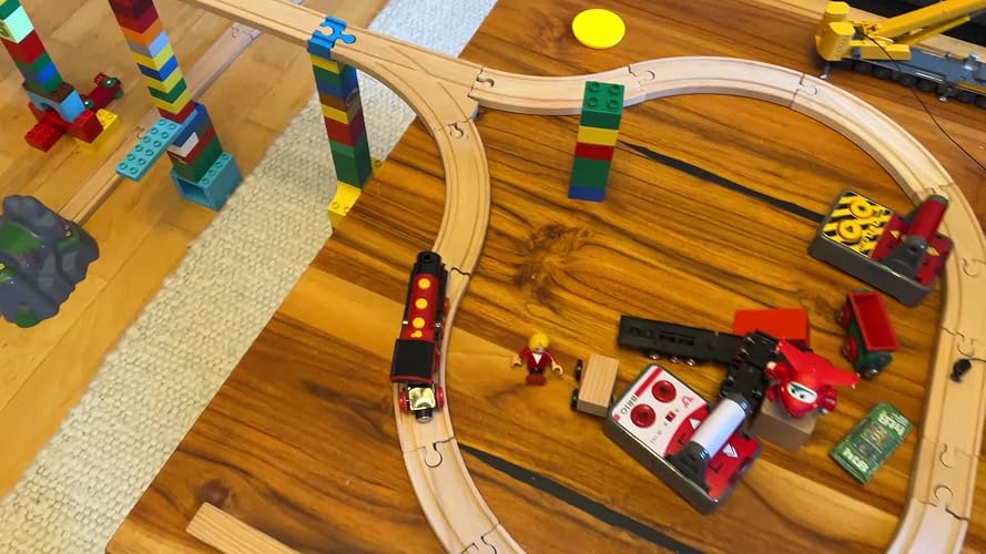 GXGM – 10 Adaptateurs De Pont Pour Rails En Bois Brio Et Duplo – Extension Rouge – Compatible Train Bois