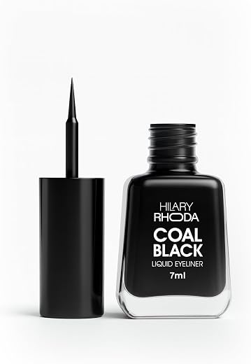 Hilary Rhoda Coal Black Liquid Eyeliner | Smudge-Proof &amp; Waterproof Eyeliner for Women | Glossy Finish &amp; Long Lasting | Hi...