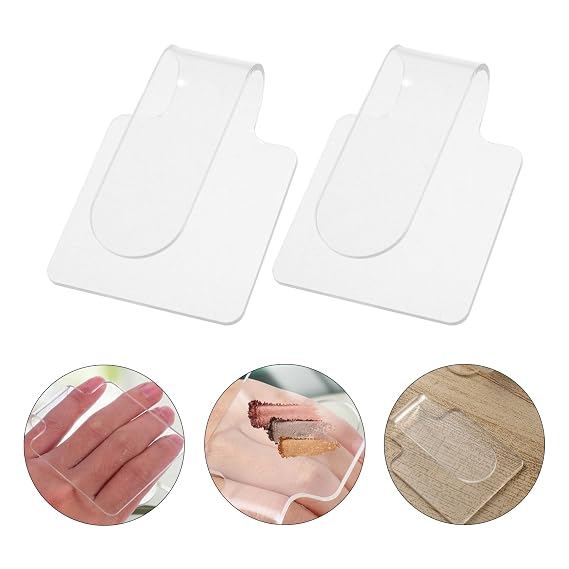 2pcs Handheld Acrylic Makeup Mixing Palette Professional Blending Tools for Foundation Creams Colors for Salon Makeup and Nail Art Applications