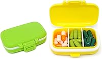 Vista 1 de Honbay 2PCS Vitamin Organizer Box Portable Small Pill Case with 3 Removable Compartments for Travel or Daily Use