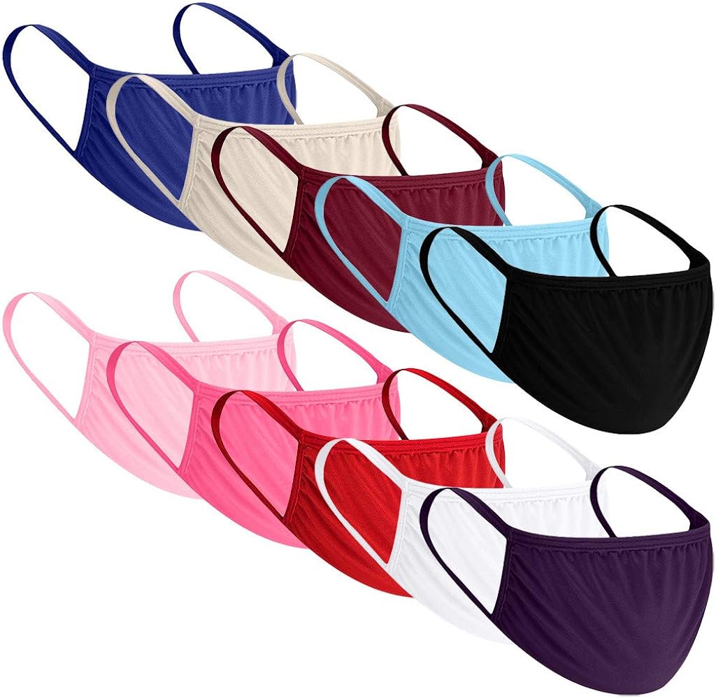 Massimiliano Incas 10PC Dust Face Bandanas Reusable Breathable Windproof Outdoor Cloth Bandanas for Man Woman (A-Multicolor)