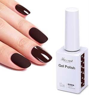 Gel Nail Polish, Hema Free Gel Polish Long Lasting UV Nail Polish, 15ML Professional Salon and Home DIY Manicure Kit Gifts for Women (Chocolate Brown)