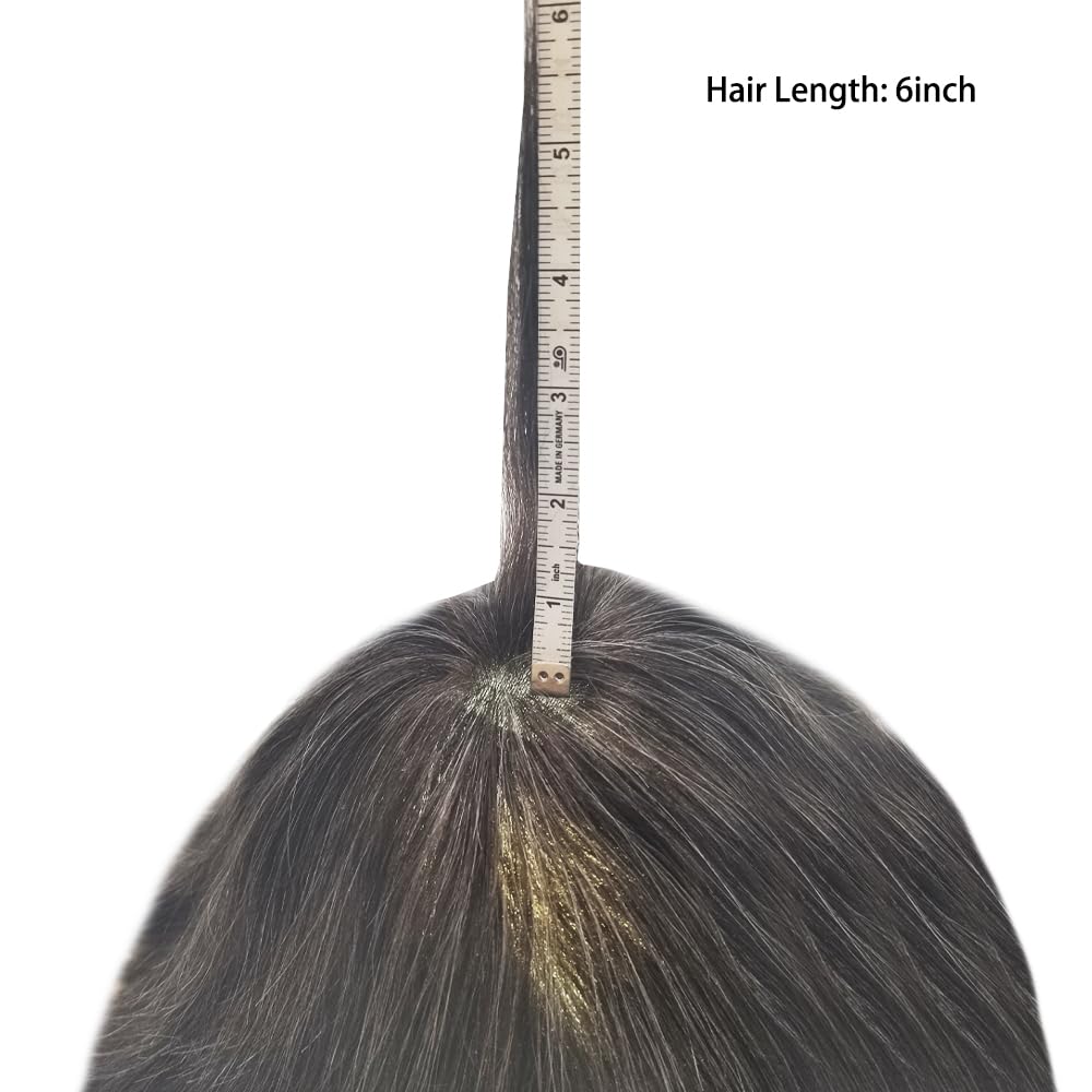 Mens Toupee Hairpieces Thin Skin Poly Toupee For Men Human Hair Replacement System For Men Hairpieces 0.08mm Hair Prosthesis For Men8x10light to Medium density#230 2# DARKEST BROWN+30% GREY