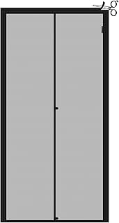 Yotache Adjustable Magnetic Screen Door Fit Doors Size Width 29"-33" Height 79"-81", Reinforced Fiberglass Mesh with Full Frame Hook&Loop Strip, Black