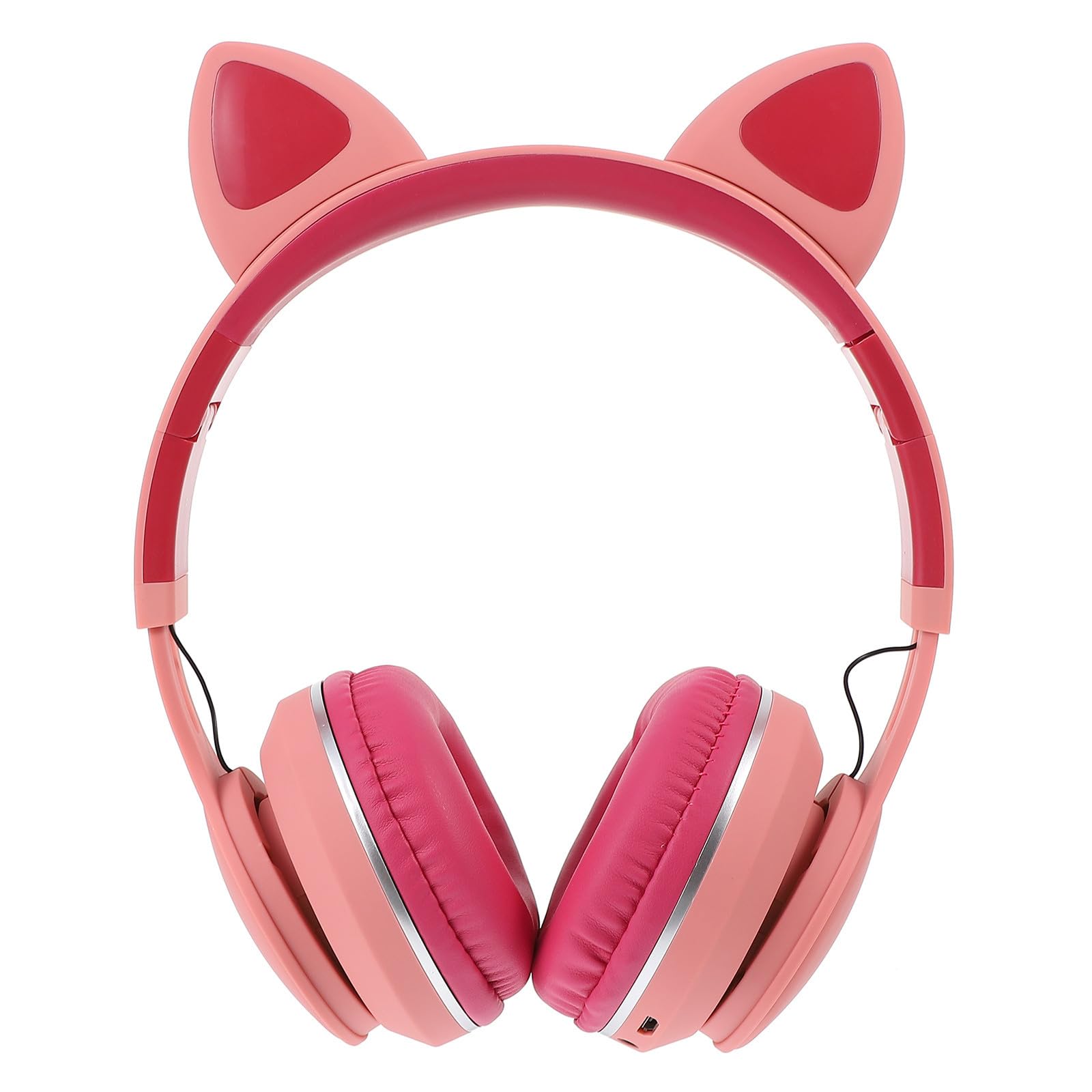 SHERCHPRY Auriculares Orejas de Gato LED Rosas, Diadema Ajustable