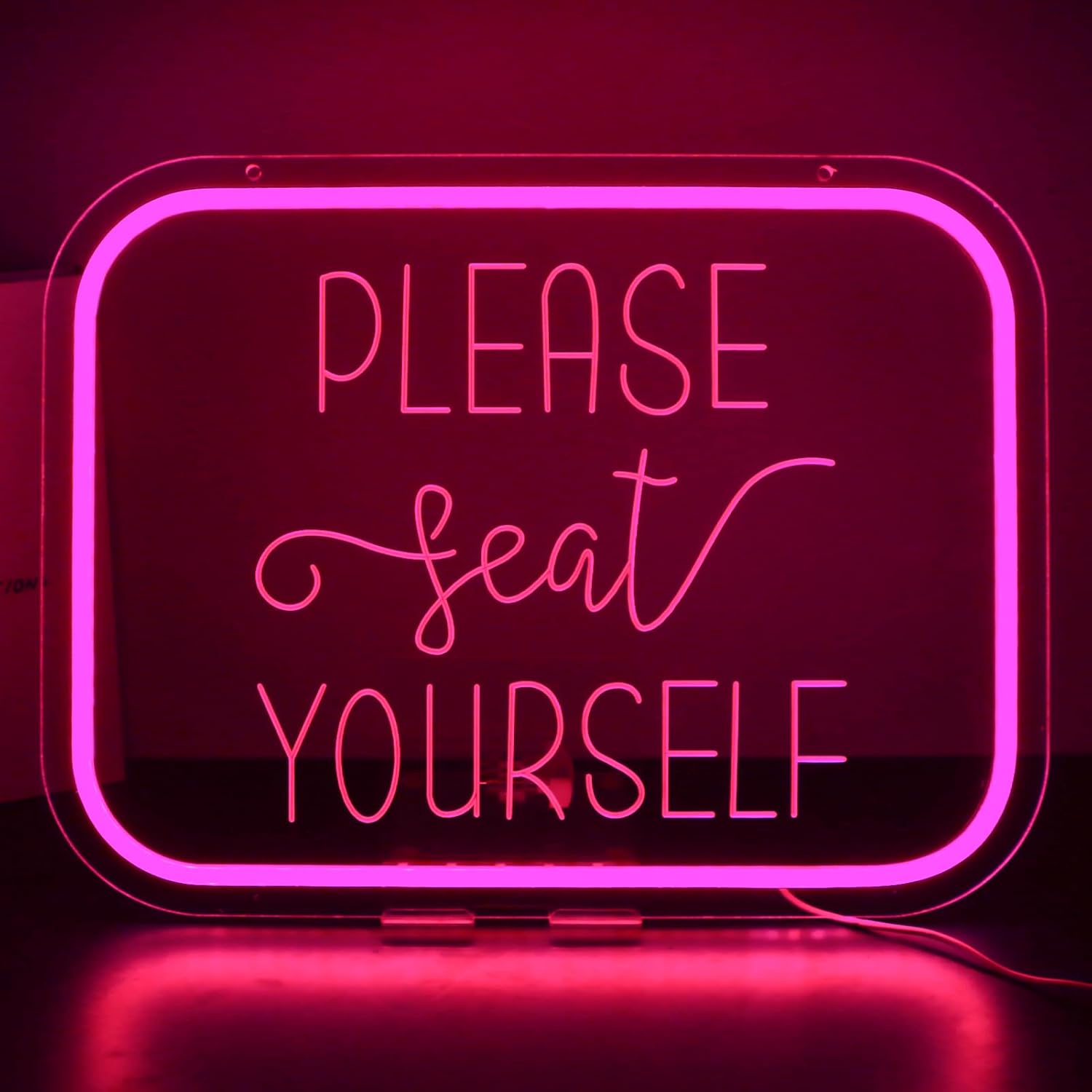 Please Seat Yourself Neon Signs for Wall Decor，Led Neon Light for Office，Christmas Birthday Party Gifts