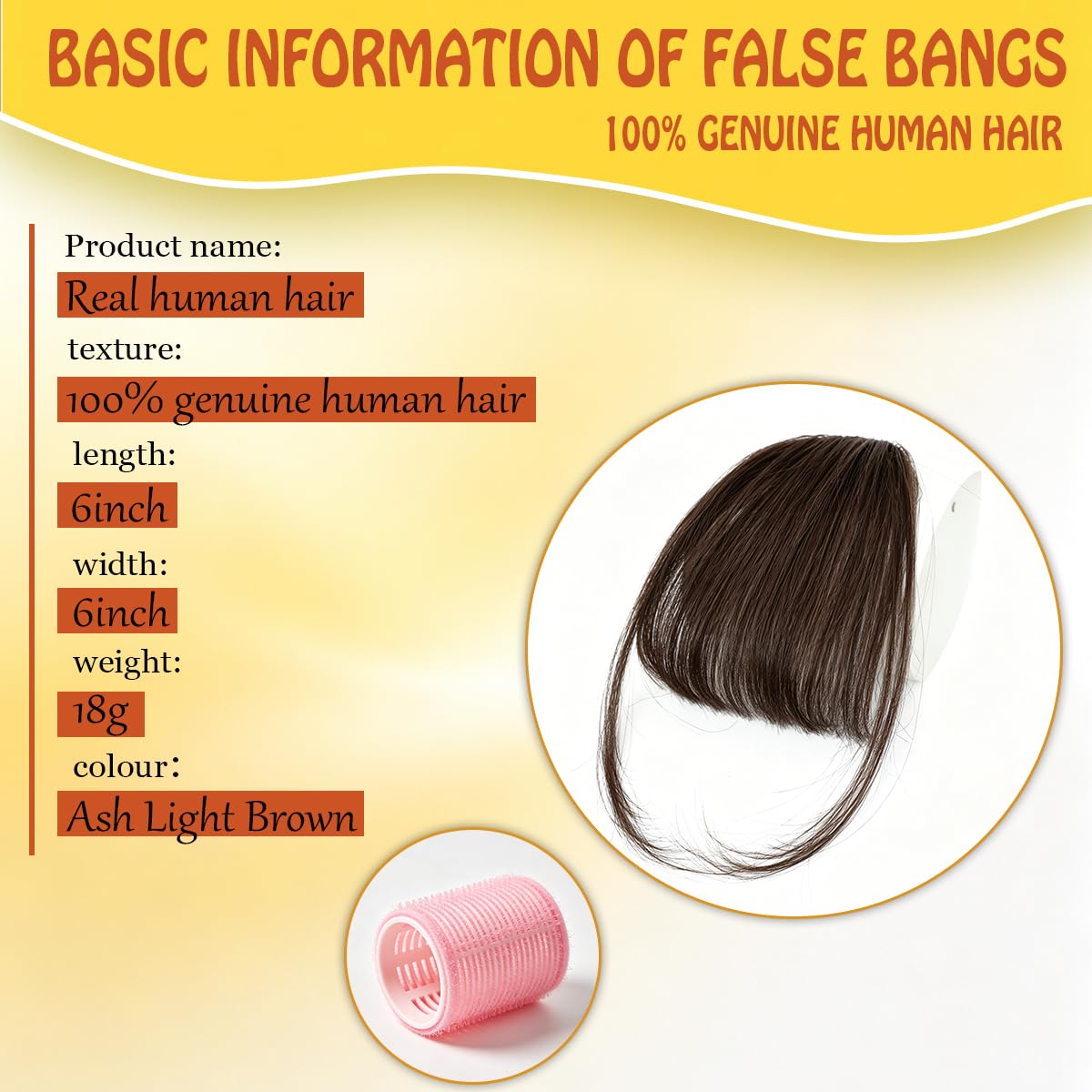 Clip in Bangs 100% Real Human Hair Extensions Natural Fake Bangs Hair Topper Clip on bangs Hair Pieces for women Fringe with Temples Hairpieces Faux Bangs for Daily Wear - Ash Light Brown
