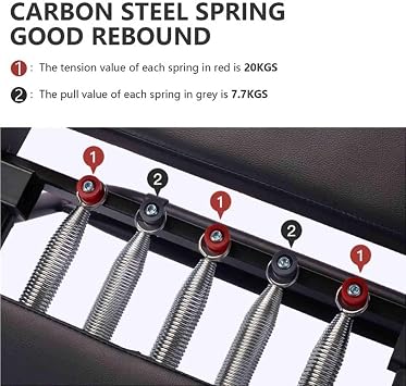 Pilates Reformer Foldable Machine Adjustable 5 Latex Elastic Ropes, Multifunctional Folding Yoga Bed for Home and Gym,Core Workout Equipment,Black