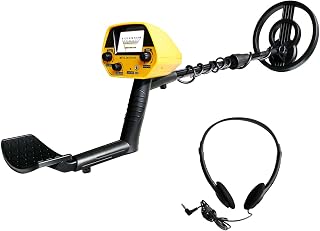 KKcare Detector de metais haste ajustável de alta precisão 7 polegadas bobina à prova d'água todos os modos de metal e disco com fones de ouvido para moedas subterrâneas relíquias jóias tesouros de praia