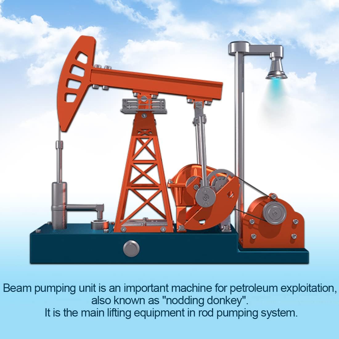 TOYGA 3D Metal Model Kits DIY Pumping Unit Model Puzzle Kit 219 Pieces Oil Pump Working Assembly Kit Desktop Decoration Gift for Children and Adult, 247 x 54 x 227mm (1V439ZK17L958DFTR8)