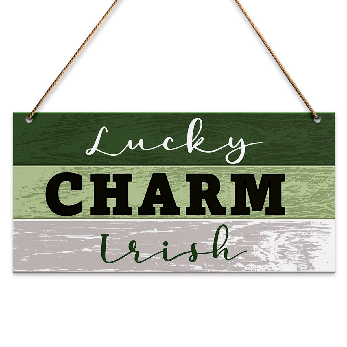 St. Patrick's Day Wall Decor Sign, Lucky Charm Irish, Lucky Clover Cat Hanging Sign for Door Porch Home Office Party St. Patrick's Day Decoration Irish Shamrocks Farmhouse Plaque