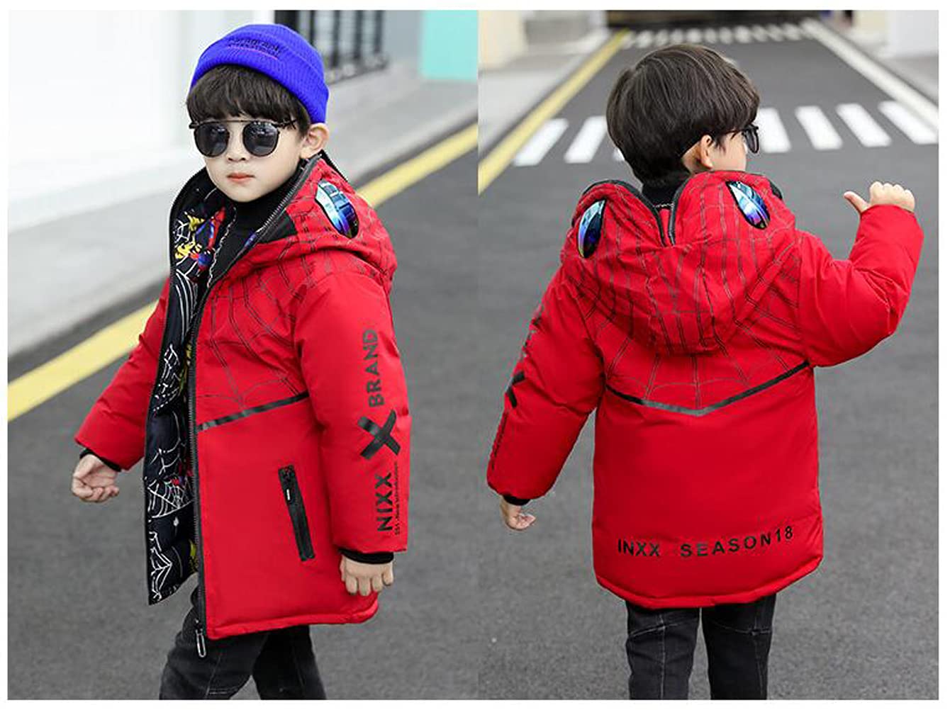 Cappotto Bambino Ragazzo Inverno Giacche Cappotto con Cappuccio Ragazzi Felpa Con Cappuccio da Cartoni Animati Per Bambini
