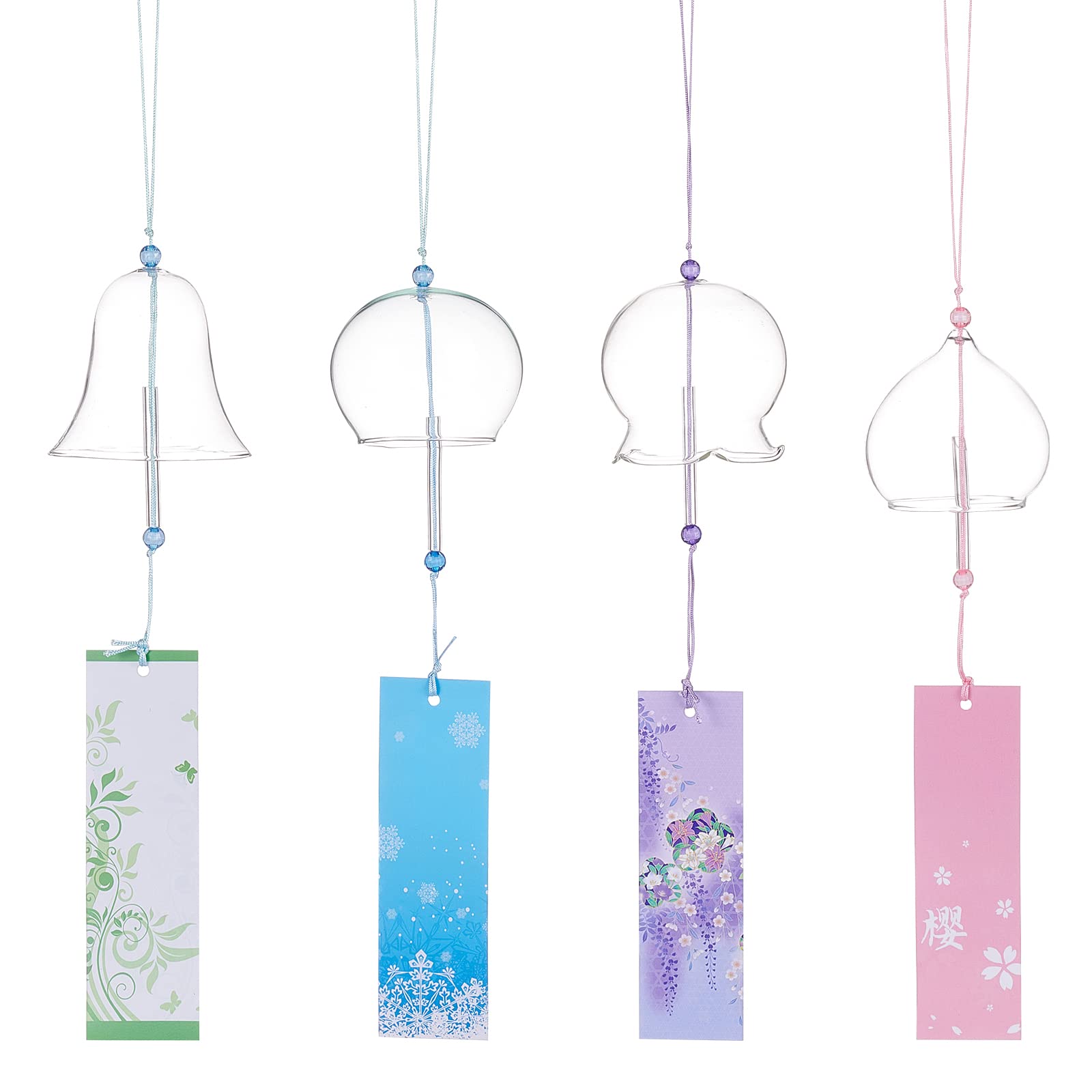 Carillon éolien japonais verre fait main BENECREAT de 40.6cm pour maison jardin
