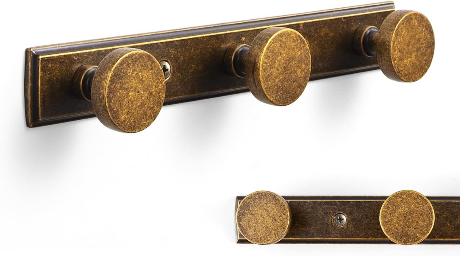 Goo-Ki 1 Pack Antique Brass Coat Rack Wall Mount Heavy Duty, Vintage Brass Towel Rack Zinc Alloy Coat Hooks Wall Mounted for Bag Hat Clothes Scarf
