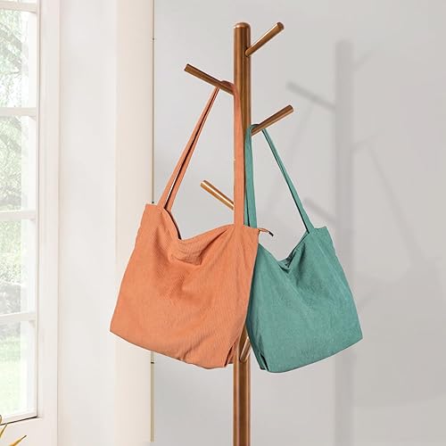 Miniatura 7 de COSHONWOL Bolso de mano de pana para mujer, con cremallera, gran hombro, estilo hobo, casual, bolso de compras, bolsa de trabajo