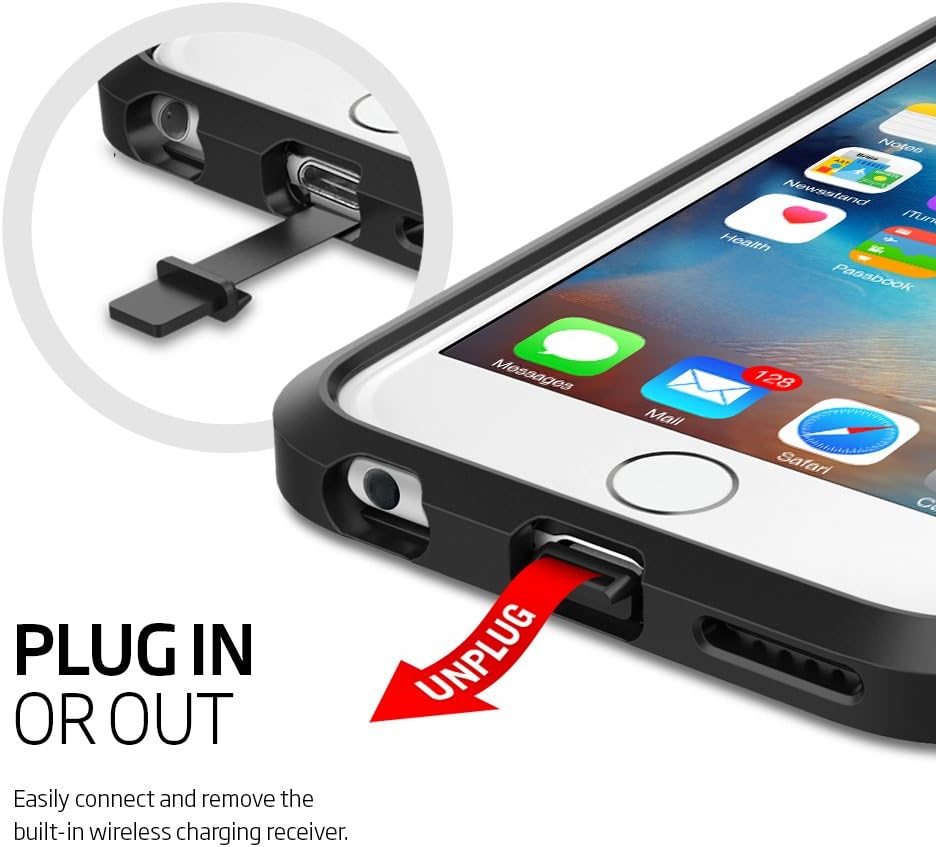 Spigen Tough Armor Volt iPhone 6 Case with Built-in Wireless Charge Receiver/Rugged but Slim Dual Layer Protective Cover for iPhone 6 2014 - Gunmetal