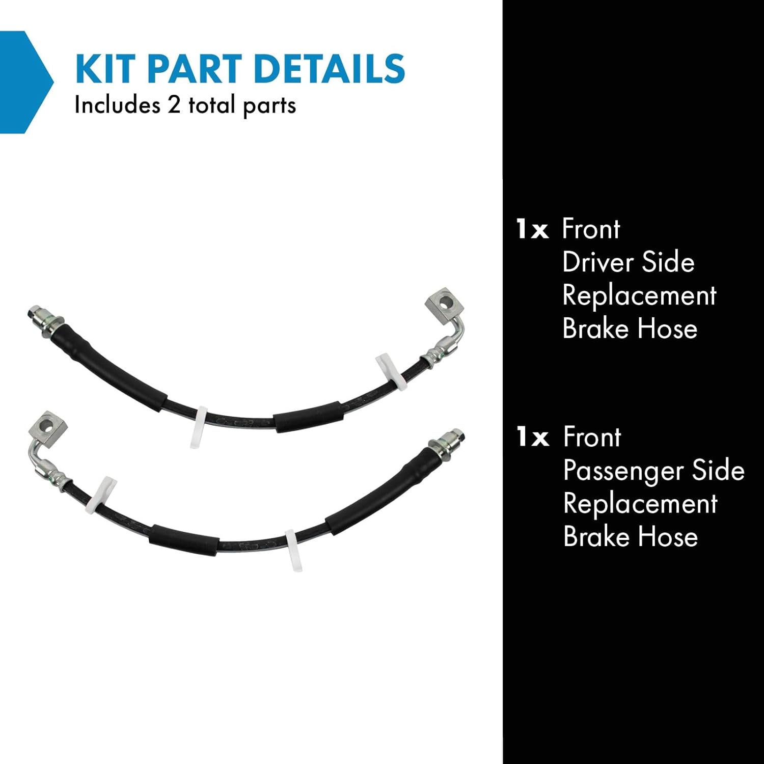TRQ Front Brake Hose Set Compatible with 2007-2011 Dodge Nitro 2008-2012 Jeep Liberty