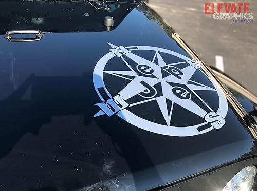 Miniatura 3 de Elevate Graphics - Se adapta a Jeep Wrangler Compass Hood Graphics 3M Auto Calcomanías Adhesivos de vinilo a rayas años 2007-2022