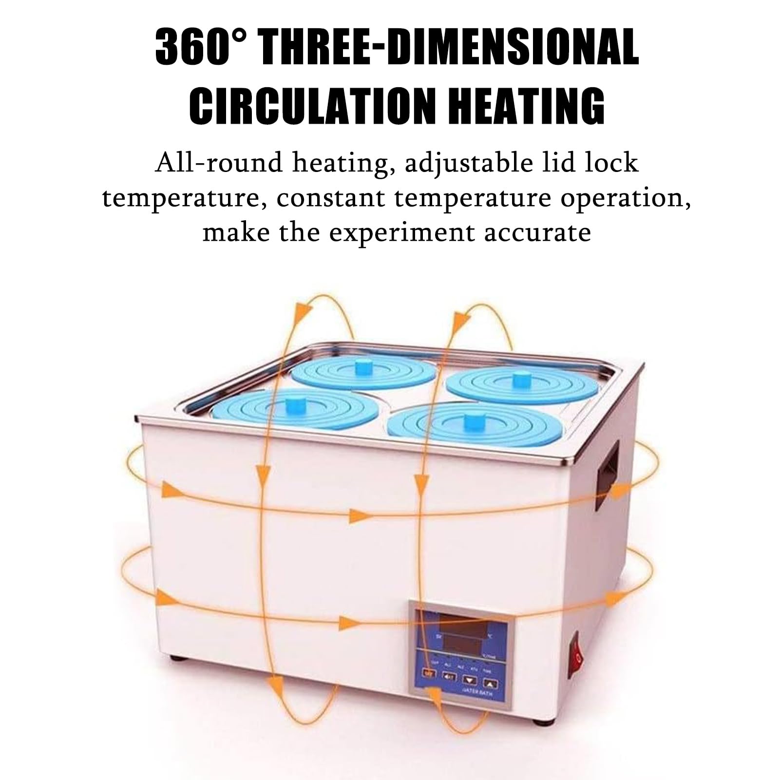 Baño María Digital De Laboratorio, Calentador Eléctrico De 300W - 1500W, 99.9 ℃, Precisión De 0,01 ℃, Calentador De Agua Digital para Evitar Derrames, Baño De Agua De Acero Inoxidable