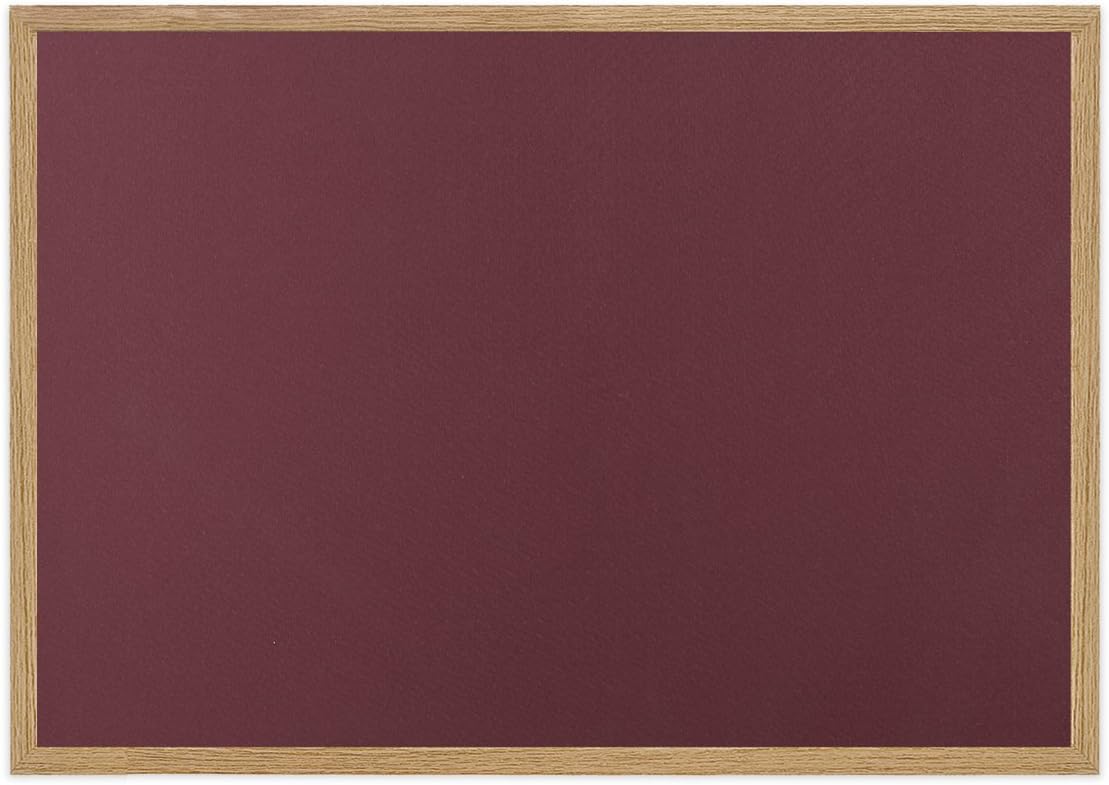 Black Friday - 70% OFF Bi-Office Earth - Notice Board, Burgundy Felt Board with Oak Finish Frame 90 x 60 cm