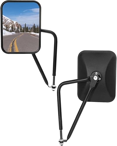 cciyu Espejo lateral para puerta y lado del pasajero, a prueba de sacudidas, para F-Road Manual Rectangular Adventure apto para 1997-2017 para Jeep