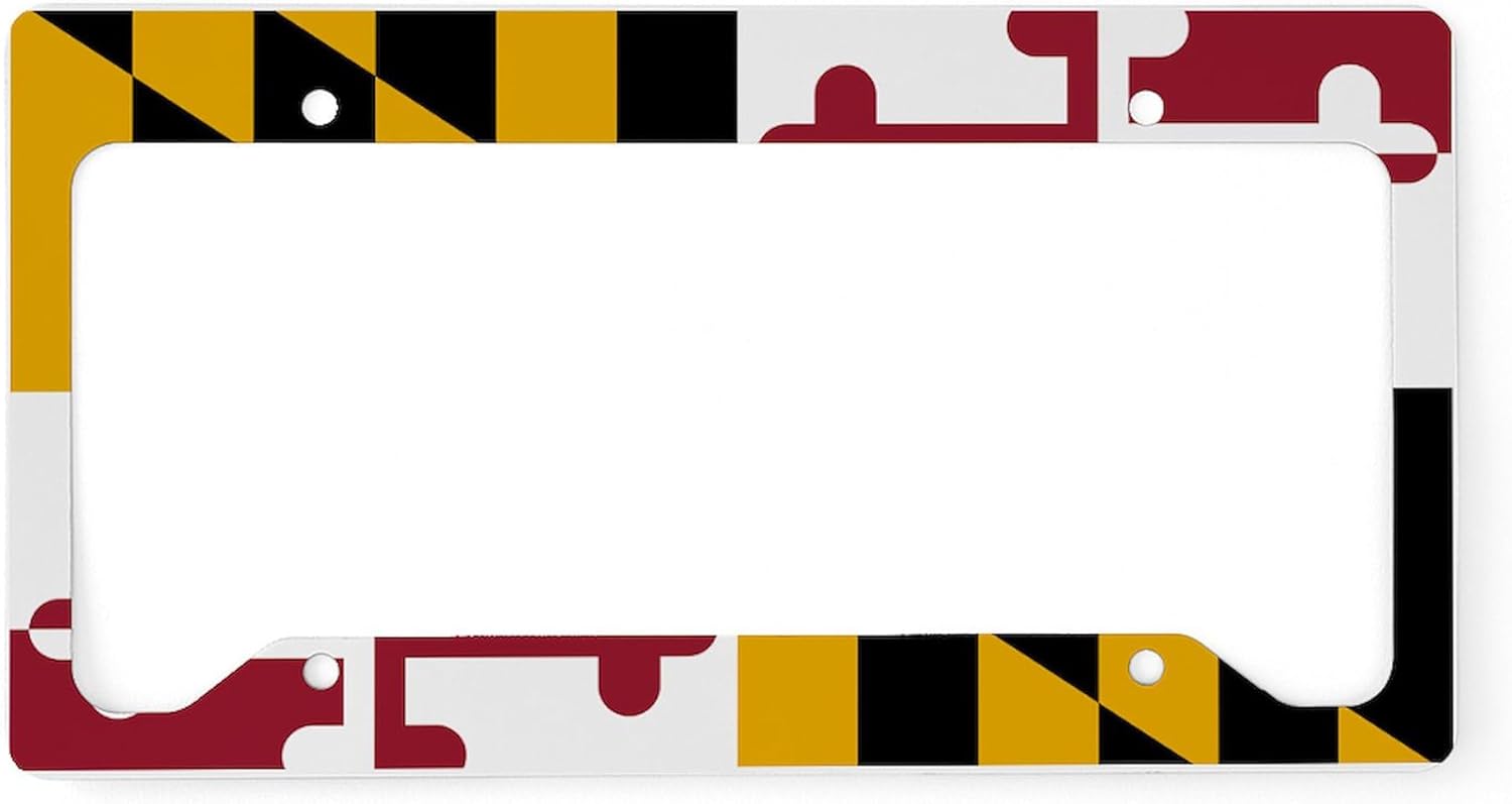 CafePress 2000Px Flag_of_Maryland_SVG License Plate Holder Aluminum License Plate Frame, License Tag Holder