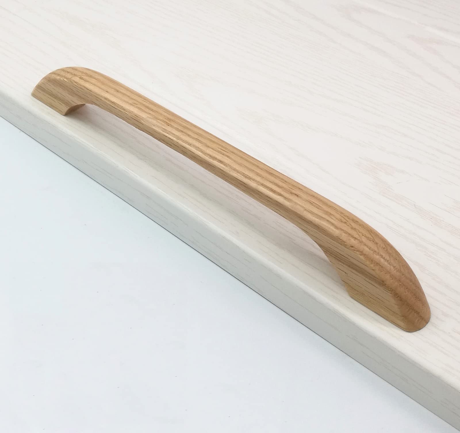 Wooden Cabinet Handles Solid Wooden Drawer Pull Furniture Cabinet Hardware, for Furniture Drawer Cupboard Dresser Shoesbox Wardrobe Kitchen (192mm,Oak)